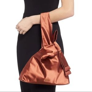 Tory Burch Eleanor shopper in copper tramonto silk satin